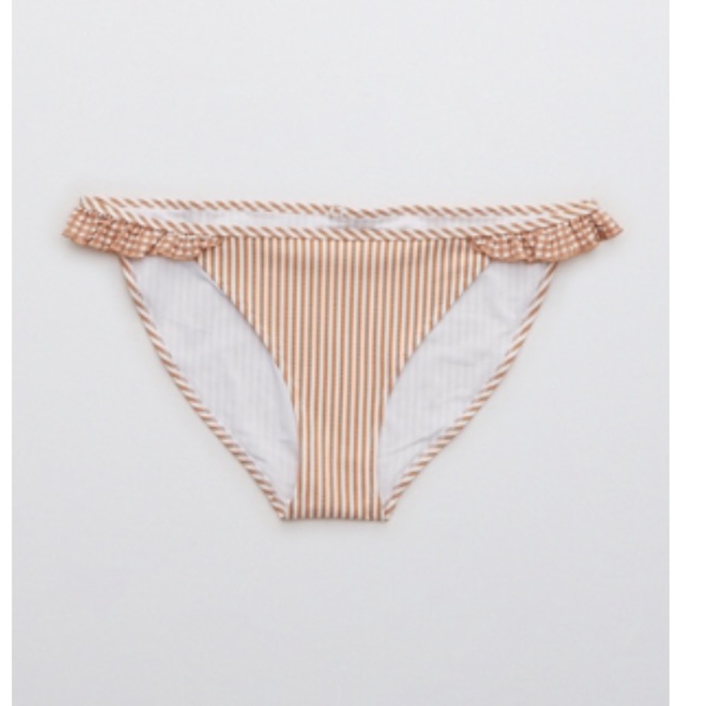 Aerie ruffle bikini bottoms in rust, size large